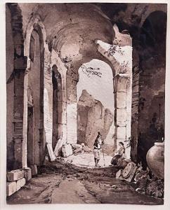 VIANELLI Achille 1803-1894,Personnages sous les arcades de l'amphithéatre de ,Libert FR 2023-07-06