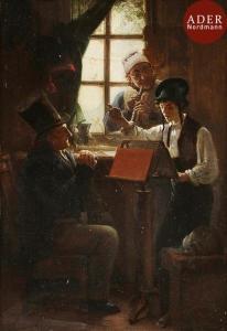 VIBERT Jean Georges 1840-1902,La Leçon de musique,1864,Ader FR 2017-05-17