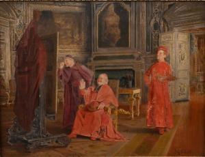 VIBERT Jean Georges 1840-1902,The Cardinal's Painting,Nadeau US 2024-01-01