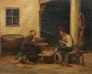 VIBERT L 1800-1900,Kortspelande män,Uppsala Auction SE 2012-01-30
