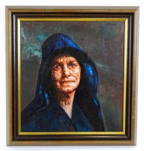 VICARI Andrew 1932-2016,Mourning Woman. A portrait of a cloaked lady,Claydon Auctioneers 2023-12-30