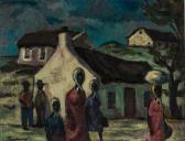 Vicary THACKWRAY James 1919-1994,FARMWORKERS VILLAGE SCENE,Ashbey's ZA 2018-09-20