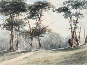 VICKERS Alfred Gomersal 1810-1837,Figures in a landscape, possibly in the grounds ,Woolley & Wallis 2023-03-08