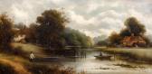 VICKERS Charles 1821-1895,River landscape with cottages and figures,Bonhams GB 2012-08-07
