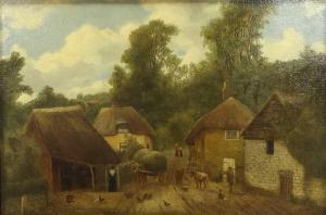 VICKERS Charles 1821-1895,Village scene with loaded haycart and figures,Tennant's GB 2023-10-14