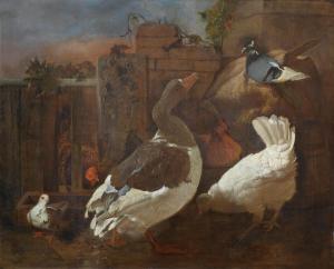 VICTOR Jacobus 1640-1705,A goose, hens and other birds in a farm yard,Bonhams GB 2017-10-25