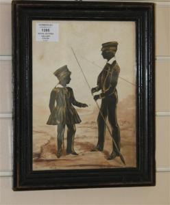 Victoria Gallery Royal 1837-1854,Silhouette of two boys fly fishing,1848,Gorringes GB 2011-03-23