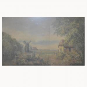 VICTORIAN SCHOOL,Landscape with a windmill and cottage,Gilding's GB 2017-08-01