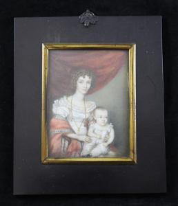 VICTORIAN SCHOOL,Miniature of a mother and child,Gorringes GB 2013-05-15