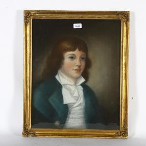 VICTORIAN SCHOOL,portrait of a young boy in a blue coat, possibly E,Burstow and Hewett GB 2023-04-06