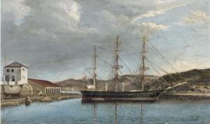 vidal Francisco,A three-master lying at anchor in Port Mahon, Mino,1878,Christie's 2003-06-11