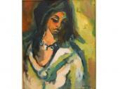 VIDAL Georges,Portrait de femme au long collier,1946,Herve Chassaing Hotel des ventes 2009-04-23