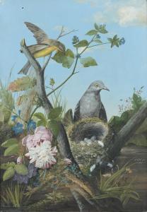 VIDAL Louis 1754-1810,Oiseaux près d'un nid,1784,Artcurial | Briest - Poulain - F. Tajan 2022-02-22