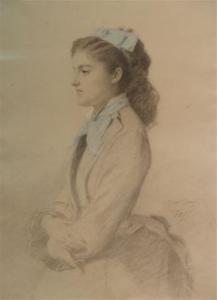 VIDAL Victor 1800-1800,Portrait of a Young Woman,1875,William Doyle US 2007-06-05