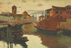 VIDOVIC Emanuel 1870-1953,Chioggia - Canale della Vena,1898,Artmark RO 2023-12-18