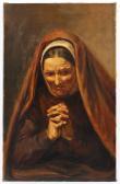 VIEILLEVOYE Barthelemy 1798-1855,Alte Frau beim Gebet,Von Zengen DE 2021-03-26