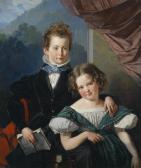 VIEILLEVOYE Barthelemy 1798-1855,Portrait of Two Children of the de Thier Fam,1836,Palais Dorotheum 2011-04-12