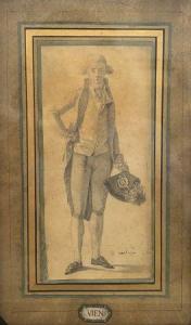 VIEN Joseph Marie,Portrait d'homme en pied tenant un chapeau,1790,Binoche et Giquello 2021-06-25