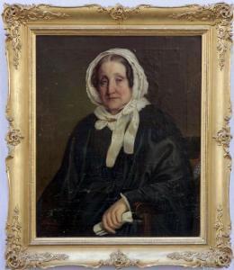 VIERECK August 1825-1865,porträtt av dam,1852,Auktionskammare SE 2009-05-17
