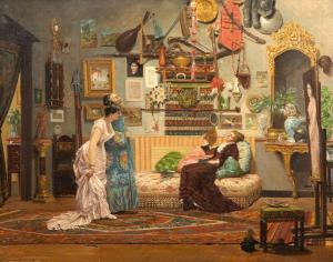 VIERLING Antoine 1842-1917,L'atelier du peintre,1881,Aguttes FR 2019-12-16