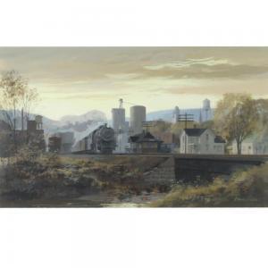 vietor frank 1919-2006,train at the station,Ripley Auctions US 2024-03-30