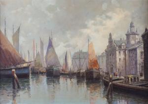 VIGANò Giuseppe 1910,Harbour scene,Bellmans Fine Art Auctioneers GB 2023-08-01