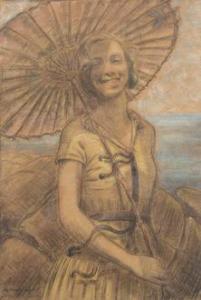 VIGELAND Per 1904-1968,Ung dame med parasol,1929,Christiania NO 2016-02-15