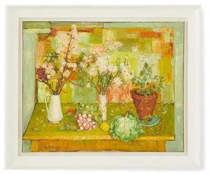 VIGNOLES Andre 1920-2017,Nature Morte Avec Les Fleurs, une Plante et Legum,1957,New Orleans Auction 2023-05-20