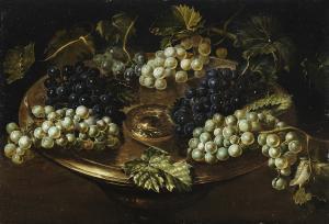 VIGNON Charlotte 1639,BLACK AND WHITE GRAPES ON TAZZA,Sotheby's GB 2019-06-26