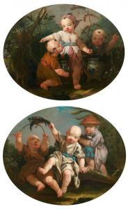 VIGOUREUX DUPLESSIS Jacques 1660-1732,Enfants jouant dans un jardin,Tajan FR 2013-06-26