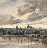 VIKTOR Oliva 1898,A view of Prague,1910,Palais Dorotheum AT 2023-09-07