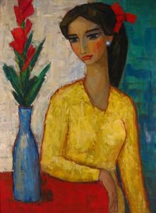 VILA Jordi 1959,Portrait of a Woman with Flowers,Litchfield US 2012-04-25