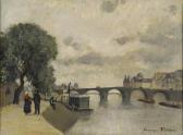 VILLAIN Georges René 1854-1930,Le pont neuf à Paris,Aguttes FR 2017-04-19