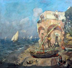 VILLANI Gennaro 1885-1948,Paesaggio marino,Vincent Casa d'Aste IT 2024-03-23