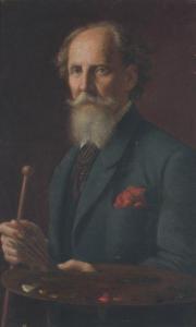 VILLASEÑOR Carlos 1885-1905,Autoportrait à la palette,Massol FR 2009-10-27