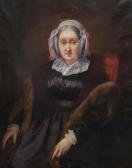 VILLENEUVE Jules 1813-1881,Portrait de femme au col ,1845,Saint Germain en Laye encheres-F. Laurent 2020-07-12