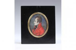 VILLERS 1700-1700,Oval Miniature Portrait of an Officer in Profile w,Tooveys Auction GB 2015-12-02
