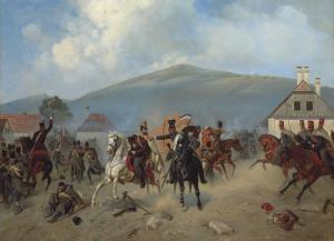 VILLEVALDE Alexandr Bogdanovich 1857-1906,Skirmish during the Hungarian Revolution ,1881,Christie's 2012-05-28
