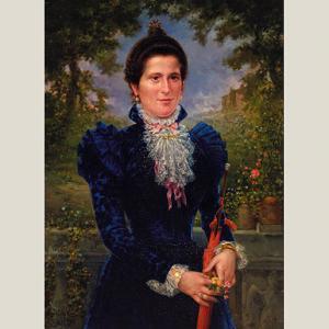 VILLODAS Y DE LA TORRE Ricardo 1846-1904,retrato de dama en el jardín,Appolo ES 2006-06-13