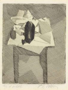 VILLON Jacques 1875-1963,La table au tampon noir,1926,Christie's GB 2014-11-06