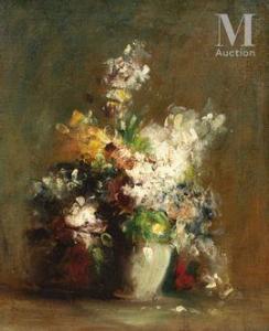 VINCELET Victor Louis 1839-1871,Bouquet de fleurs,Millon & Associés FR 2021-11-24