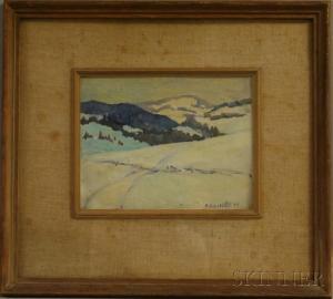 VINCELETTE Romeo 1902-1979,Snow-covered Mountains,1944,Skinner US 2012-04-11