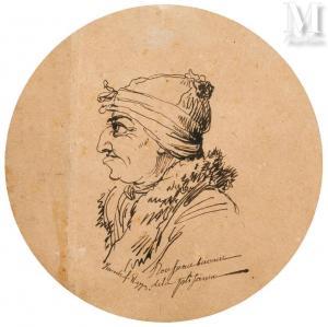 VINCENT Francois Andre 1746-1816,Portrait-charge de l\’architecte,1773,Millon & Associés 2024-03-21