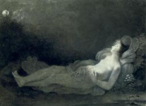 VINCENT Francois Philibert 1768,Nymphe endormie au clair de lune,Tajan FR 2010-11-26
