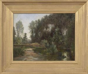 VINCENT H,Bayou Landscape with Moss-Covered Trees,New Orleans Auction US 2012-03-03