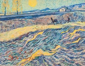 VINCENT 1900-1900,lanscape scene with a figure and a horse,888auctions CA 2023-04-13