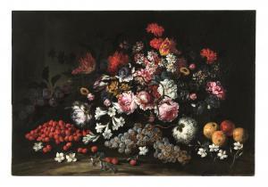 VINCENZINO Giuseppe,Carnations and other flowers, with grapes, apples ,Palais Dorotheum 2024-04-24