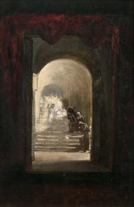 VINCHON Auguste Jean Bapt 1787-1855,Scène de l'histoire antique dans un palais,Daguerre 2022-07-03