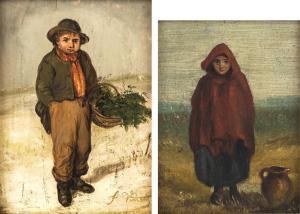 VINCK Frans 1827-1903,Peasant boy in front of a wintry landscape,Nagel DE 2022-11-17