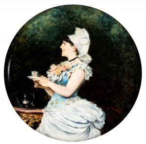 VINEA Francesco 1845-1902,Ritratto di giovane che serve il tè,Bertolami Fine Arts IT 2023-12-15